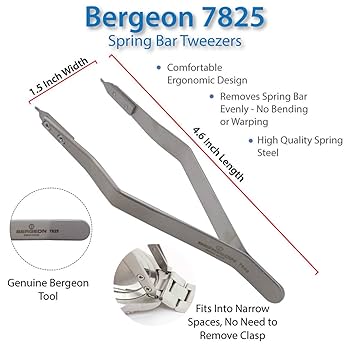Bergeon 7825 バネ棒ツイーザー Amazon.com: Bergeon 7825 Spring Bar Tweezer Lug Removal